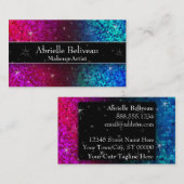 Glitzer Fashion Boutique Makeup Art Event Planner Visitenkarte (Vorne/Hinten)