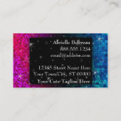 Glitzer Fashion Boutique Makeup Art Event Planner Visitenkarte (Rückseite)