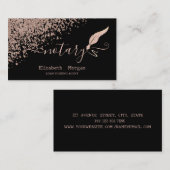 Glitzer Feather Notary Rose Gold Diamond Visitenkarte (Vorne/Hinten)