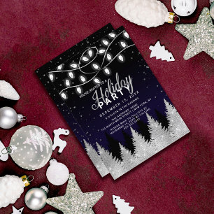 Glitzer-Feiertag mit weißer Lichter Einladung