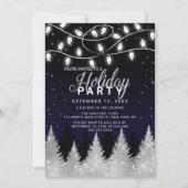 Glitzer-Feiertag mit weißer Lichter Einladung (Vorderseite)