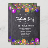 Glitzer Festliche Weihnachtsfeier Abendessen Party Einladung (Vorne/Hinten)