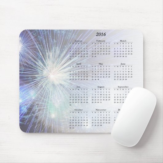 Glitzer Fireworks Holidays Kalender 2016 Mousepad (Mit Mouse)
