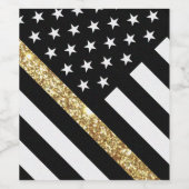 Glitzer-Flag der dünnen Goldlinie Weinetikett (Einzelnes Label)