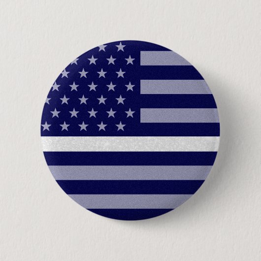 Glitzer-Flag mit dünner weißer Linie Button (Vorderseite)