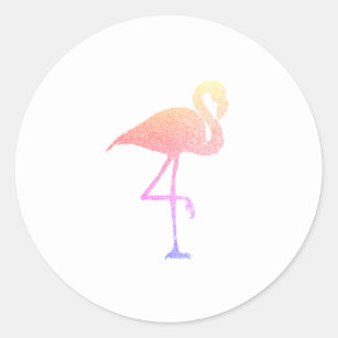 Glitzer Flamingo Runder Aufkleber