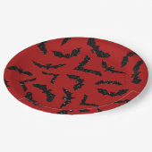 Glitzer-Fledermäuse Halloween Pappteller (Schrägansicht)