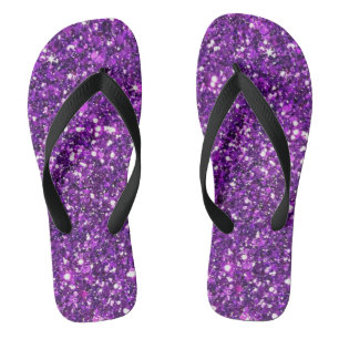 Glitzer Flip-Flops, Flip-Flops in Lila  Badesandalen