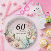 Glitzer Floral Birthday Party Pappteller (Party)