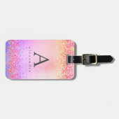 Glitzer Foil Monogramm Gepäckanhänger (Vorderseite horizontal)