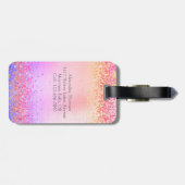 Glitzer Foil Monogramm Gepäckanhänger (Rückseite horizontal)