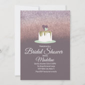 Glitzer Foil Wedding Cake 1 Tier Brautparty Einladung (Vorderseite)