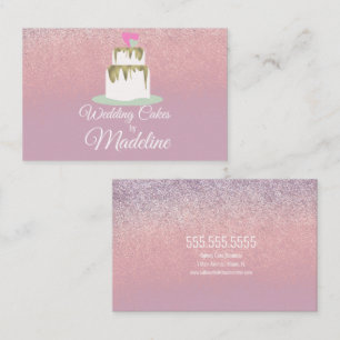 Glitzer Foil Wedding Cake Bäckerei Bäckerei Geschä Visitenkarte