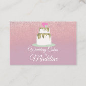 Glitzer Foil Wedding Cake Bäckerei Bäckerei Geschä Visitenkarte (Vorderseite)