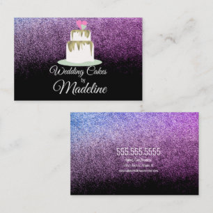 Glitzer Foil Wedding Cake Bäckerei Bäckerei Geschä Visitenkarte