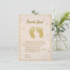 Glitzer Footprint Baby Boy Danke Karte
