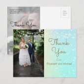 Glitzer Foto Moderne Lichter Hochzeit Vielen Dank Postkarte (Vorne/Hinten)