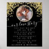 Glitzer Foto Unsere Liebe Story Timeline Hochzeit Poster (Vorne)
