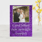 Glitzer-Fotokarte des Tochter-Vaters Karte (Gelbe Blume)