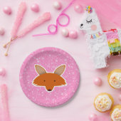 Glitzer Fox Pappteller (Party)