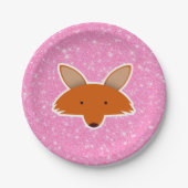 Glitzer Fox Pappteller (Vorderseite)