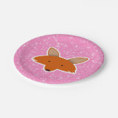 Glitzer Fox Pappteller (Schrägansicht)