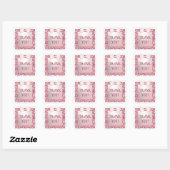 Glitzer Frame Pink Bow Vielen Dank Sticker (Blatt)