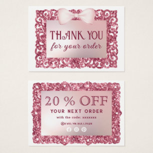 Glitzer Frame Pink Bug Discount-Karte