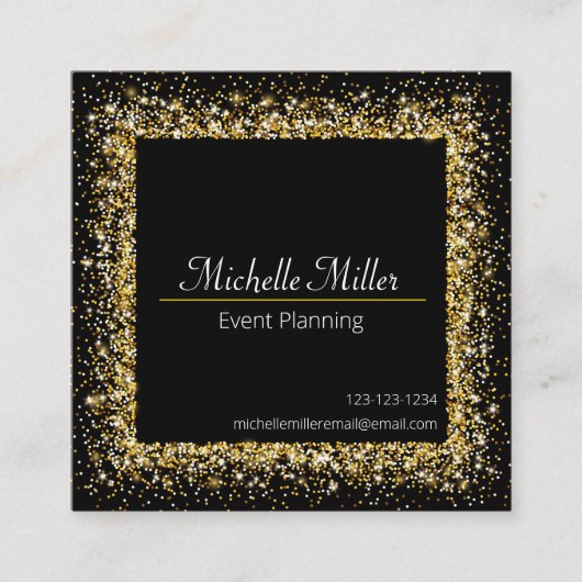 Glitzer Frame - Square Business Card Quadratische Visitenkarte (Vorderseite)