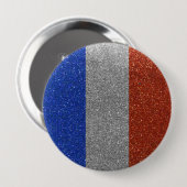 Glitzer Französisch Flagge Frankreich Paris Mode B Button (Vorne & Hinten)
