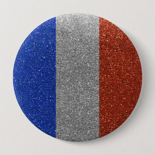 Glitzer Französisch Flagge Frankreich Paris Mode B Button (Vorderseite)