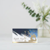 Glitzer Frauen Silhouette, Yoga Brush Stroke Visitenkarte (Stehend Vorderseite)