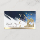 Glitzer Frauen Silhouette, Yoga Brush Stroke Visitenkarte (Vorderseite)