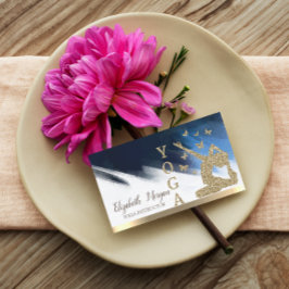 Glitzer Frauen Silhouette, Yoga Brush Stroke Visitenkarte