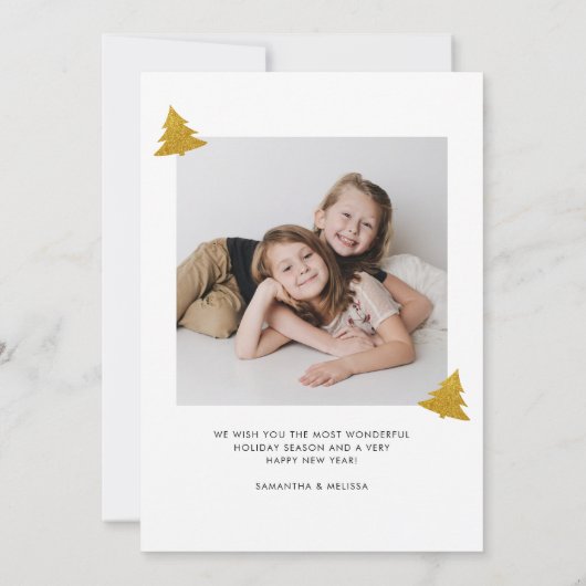 Glitzer Freudendes Foto Weihnachtskarte (Rückseite)