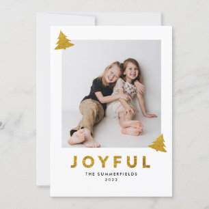 Glitzer Freudendes Foto Weihnachtskarte