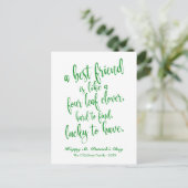 Glitzer Friendship Irish Proverb St. Patrick's Day Postkarte (Stehend Vorderseite)