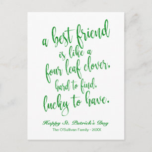 Glitzer Friendship Irish Proverb St. Patrick's Day Postkarte