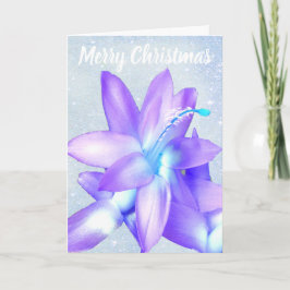 *~* Glitzer Frohe Weihnachtszeit Blume Blauer Maßs Feiertagskarte