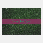 Glitzer Frohes neues Jahr Glitzer Text dreiteilig Geschenkpapier Set (Vorderseite 2)