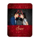 Glitzer Fun Foto Weihnachten Paar Whimsical Schrif Magnet (Vertikal)