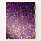 Glitzer Funkeln Monogramm Skriptname lila Rezept Notizblock (Rückseite)