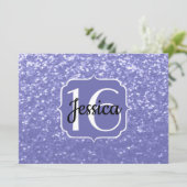 Glitzer-Funkeln Sweet 16 Monogramm Einladung (Stehend Vorderseite)