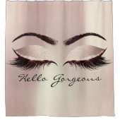 Glitzer Funkelnd Hallo Schöne Girly Pink Eyes Duschvorhang (Vorderseite)