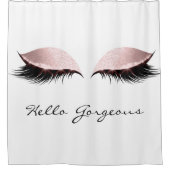 Glitzer Funkelnd Hallo wunderschöne weiße rosa Aug Duschvorhang (Vorderseite)