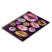 Glitzer Funkelnd Kiss Lips Beauty Makeup Trendy Notizblock (Linke Seite)