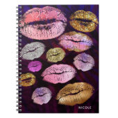 Glitzer Funkelnd Kiss Lips Beauty Makeup Trendy Notizblock (Vorderseite)