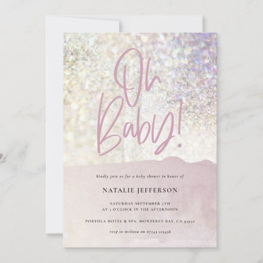 Glitzer funkelnd Klasse oh Baby! Party duschen (Vorderseite)