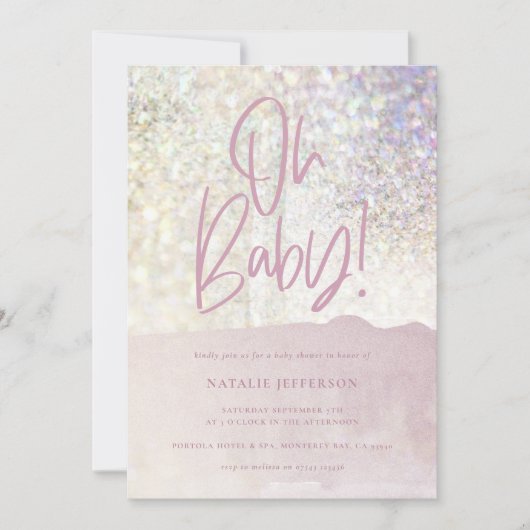 Glitzer funkelnd Klasse oh Baby! Party duschen (Vorderseite)