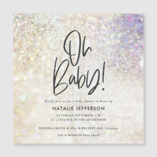 Glitzer funkelnd Klasse oh Baby! Party duschen Magnetkarte